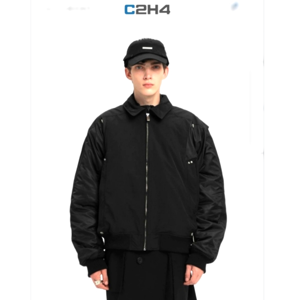 NWT C2H4 Quilted Intervein Layered Bomber Jacket Case R004 Coherence XS